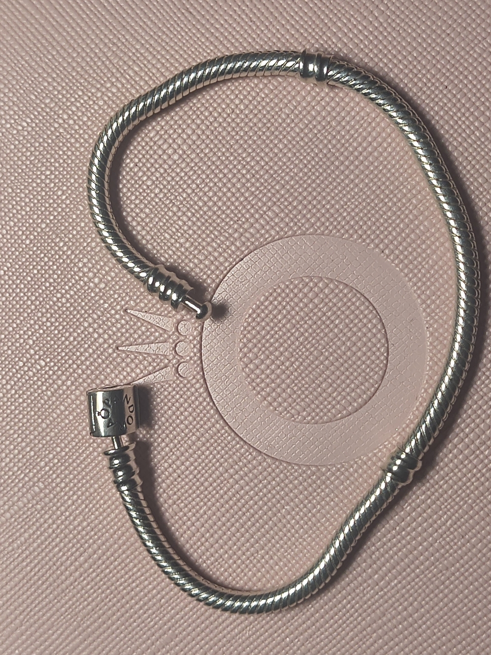 Pandora Silver Twisted Snake Chain Charm Bracelet
